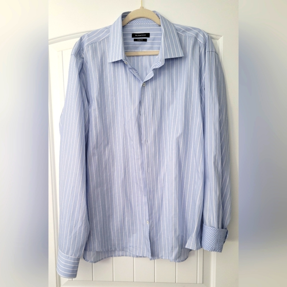 Men's Bugatchi Blue Striped Shirt
